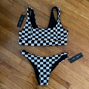 Checkered cheeky swimsuit - NWT